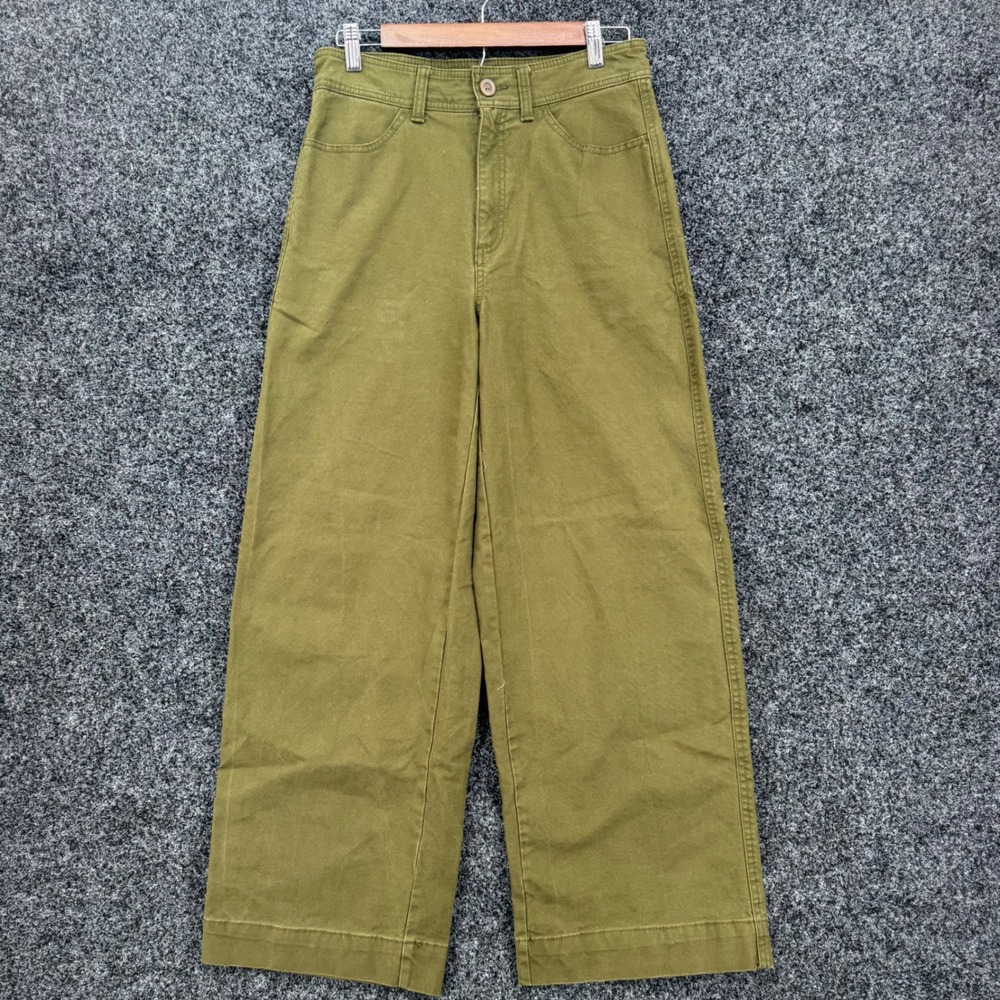 Old Navy Extra High-Rise Wide Leg Pants Olive Green Utility Canvas Size 8